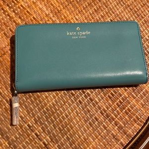 Kate Spade jana large continental wallet in stone blue NWT